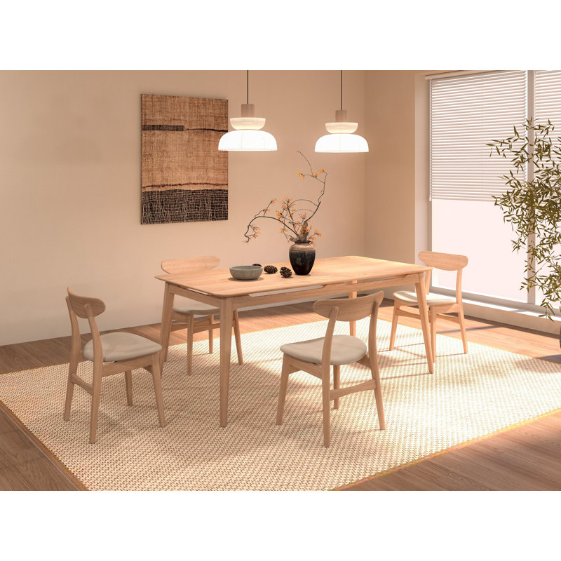 Table de salle à manger et chaises Isabella Mid Century, 5, 30" H x 71" W x 36" D
