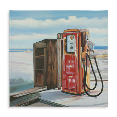 Old Gas Pump | Livingroom Red Indoor Outdoor Tablecloth Decor