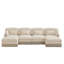 Canapé confortable en U à imprimé léopard en chenille, bord à pampille délicat, repose-pieds mobiles, style moderne, dossier et siège ergonomiques, assemblage facile, siège profond-1890927970-1890927968