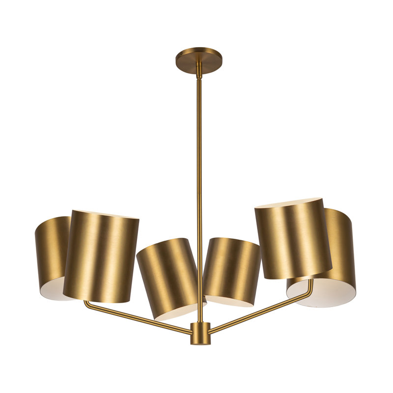 Keiko 6 - Light Chandelier, Brushed Gold