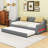 Twin XL Upholstered Daybed with LED Belt and Twin XL Trundle-683045812