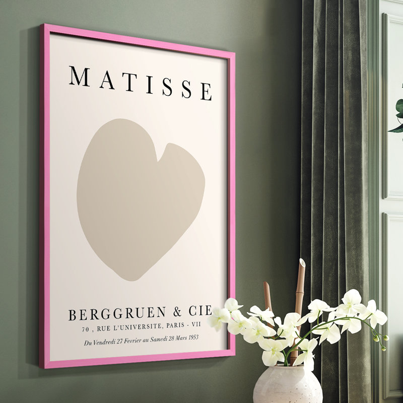 Matisse CCXIX, reproduction encadrée - bois massif, H 10 po x l 8 po, Rose
