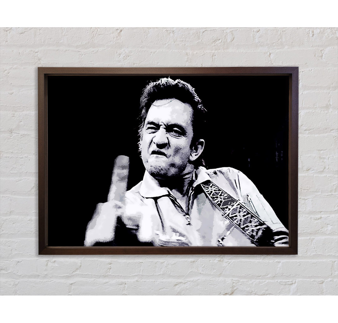 Johnny Cash Finger B N W - Einzelner Bilderrahmen Kunstdrucke auf Leinwand