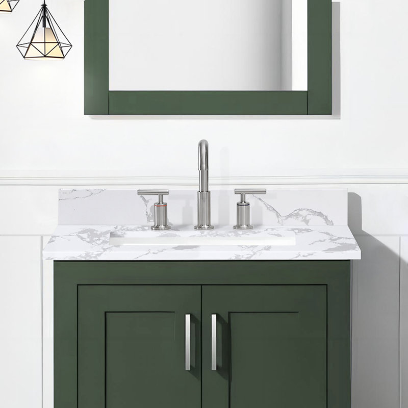 31 Quartz Material 1 Single Bathroom Vanity Top Yes Sink