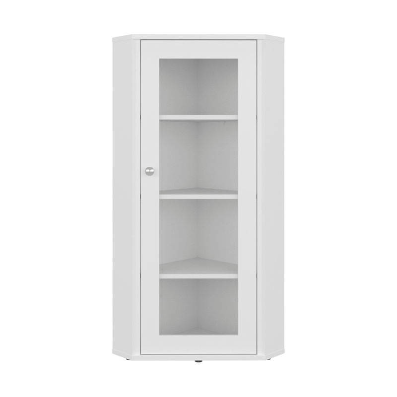 Vitrine Ruffin, 1 porte, 4 tablettes, blanc