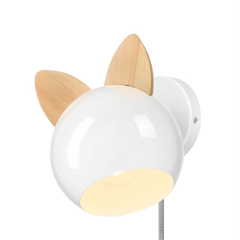 Topsy 1-Light Wall Sconce, Cat Ears, Cloud White
