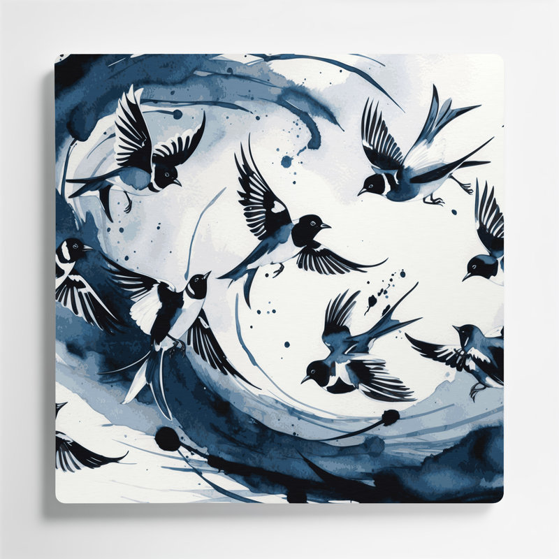 Art mural oiseaux en métal vert Willie Wagtail, H 384 po x l 384 po x P 0,05 po