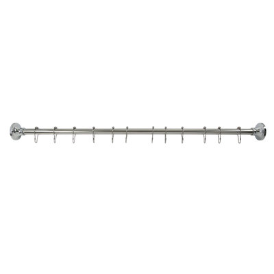 Kingston Brass Edenscape 60-Inch to 72-Inch Stainless Steel Adjustable Straight Fixed Shower Curtain Rod with Rings