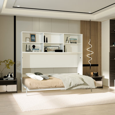 Lit escamotable horizontal simple avec rangement Mordern Design pour chambre à coucher ou chambre d'amis