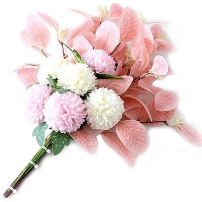 Artificial Fake Flowers Plants Silk Flower Arrangements Wedding Bouquets Decorations Plastic Floral Table Centerpieces for Home Kitchen Garden Party Décor