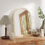 HOMCOM Arched Wall Mirror with Modern Tempered Glass & Polystyrene Beige