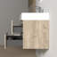 Ensemble de meuble-lavabo mural 32 po avec plateau en pierre blanche et 2 tiroirs modernes pour petite salle de bain-153556037-153556038