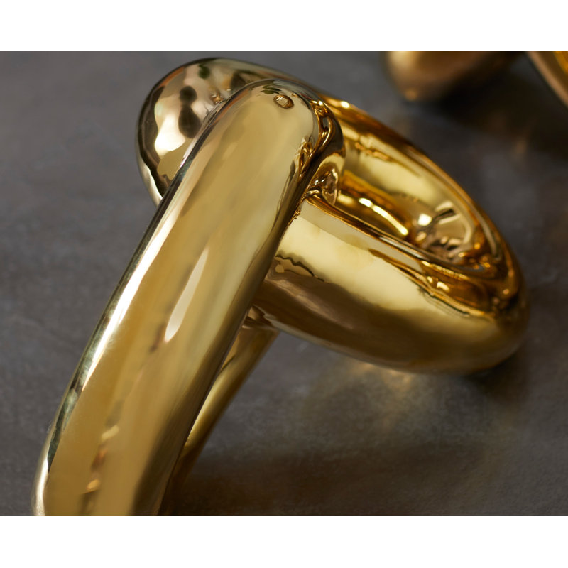 Gold Porcelain Chain Sculpture Set, 15" and 10"