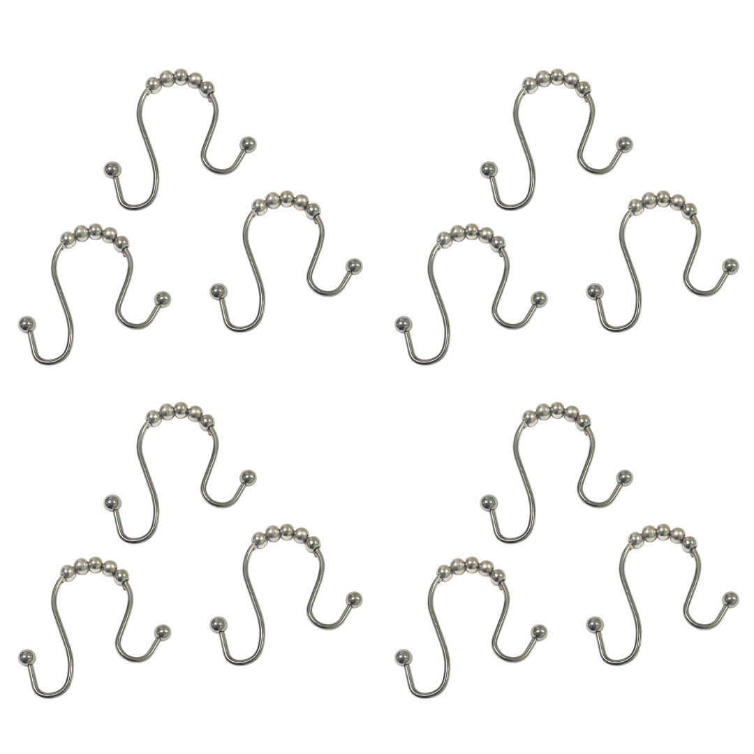 Modern Double Roller Shower Curtain Hooks Popular Bath