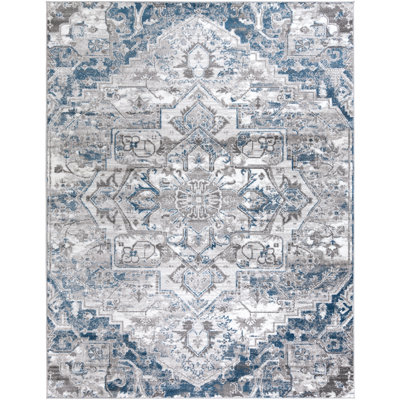 Tapis oriental ivoire / bleu Fitz