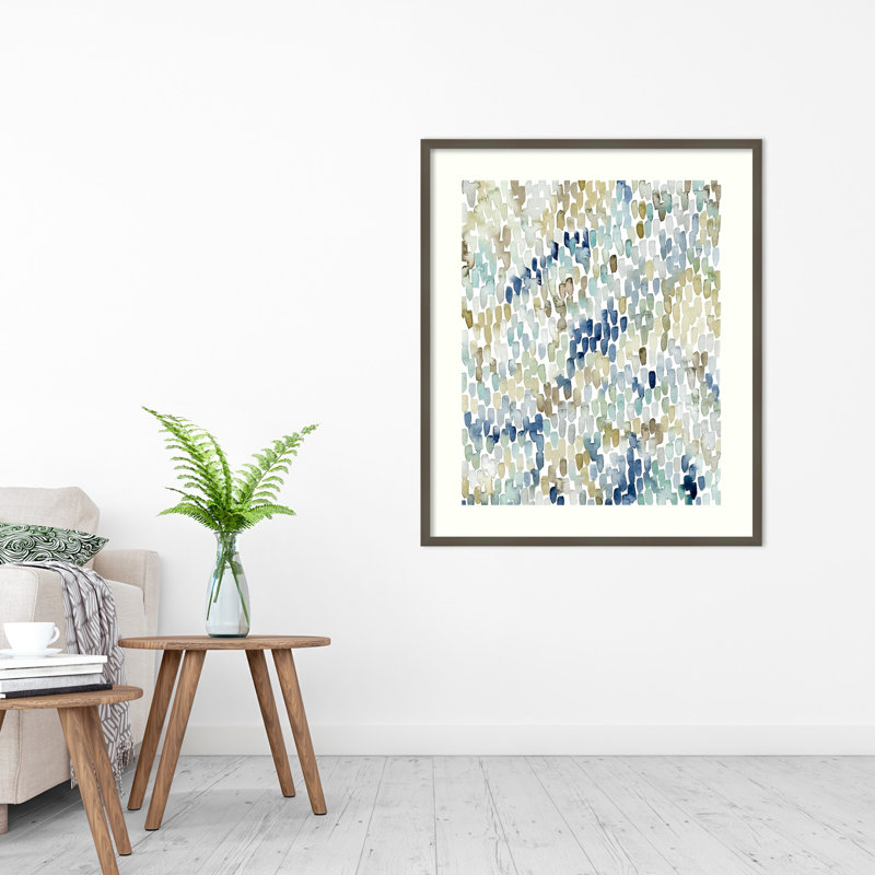 River Wavelet I par Grace Popp - Reproduction d'art sur papier encadrée, H 41 po x l 33 po, Papier avec cadre gris
