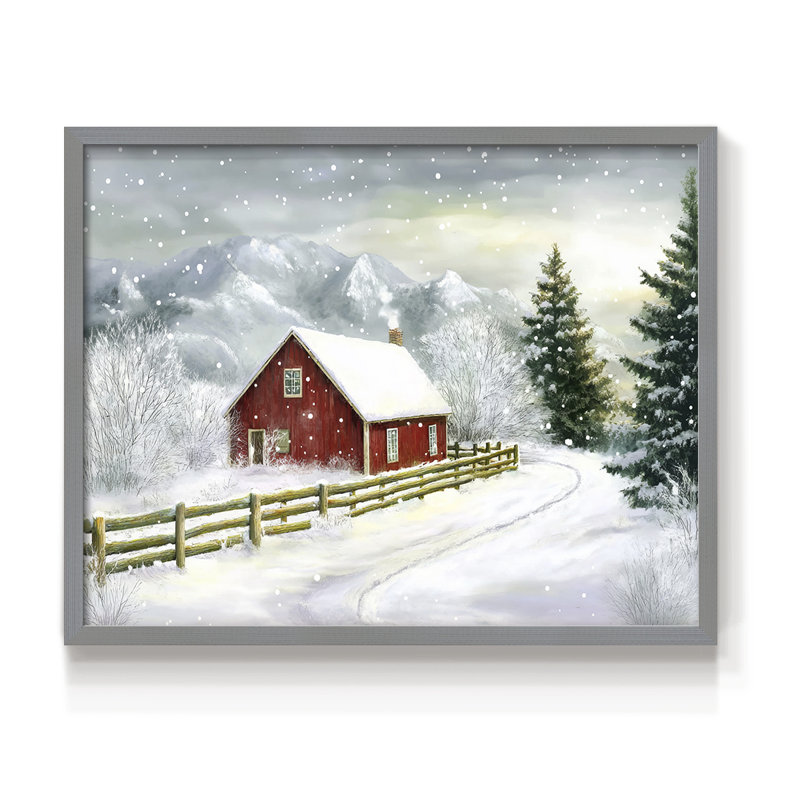 «Chirstmas Art» - DCCLVII - Reproduction encadrée - Restickable, Gris, H 22 po x l 28 po