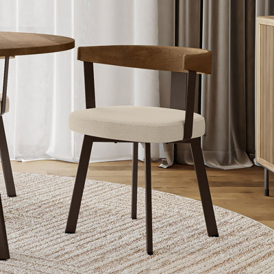 Drees Dining Chair with wooden backrest and arms