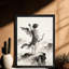 Reproduction d'art encadrée noire "Cupidon tenant un arc et une flèche", impression sur le thème de la Saint-Valentin-226646802