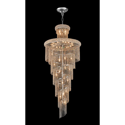 Lustre à niveaux unique et remarquable à 28 lumières Zonia