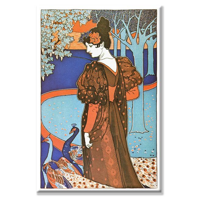« femme avec peacock », impression sur toile tendue, H 36 po x l 24 po