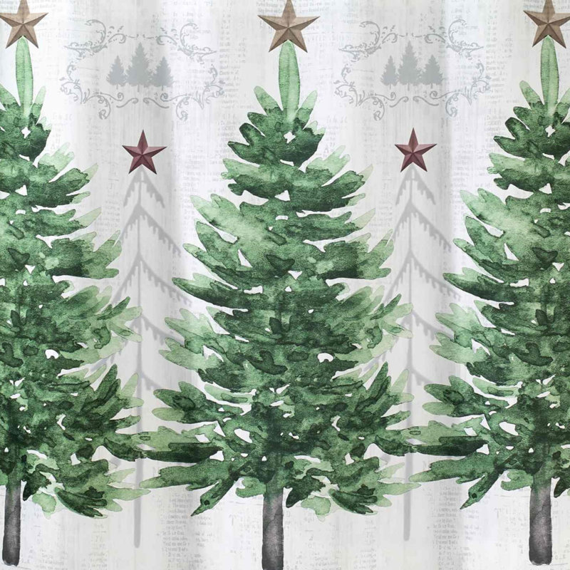 Ensemble de rideau de douche et crochets Avanti Linens Trees