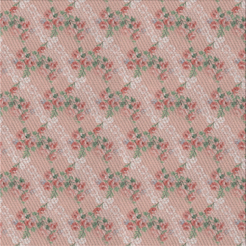 Tapis rose à motif floral Kaisha, Carré 4 pi