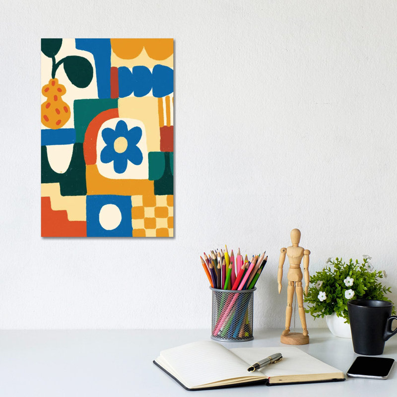 Geometric Garden I by Teresa Rego - Gallery-Wrapped Canvas Giclée on Canvas, No Frame, 20.32 cm H x 30.48 cm W