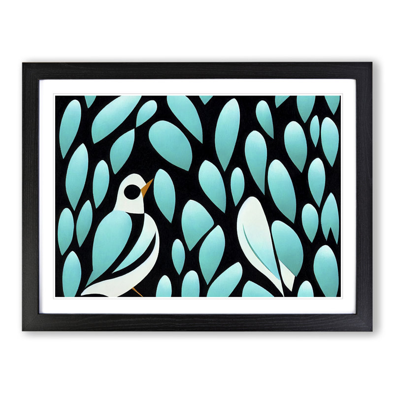 Spectacular Abstract Bird - Single Picture Frame Print, 46cm H x 64cm W x 2cm D, Black