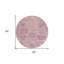 Tapis lavable intérieur et extérieur rond 8 pi rose et gris