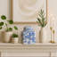 Pot décoratif en céramique de cerisier chinois avec couvercle - Décoration intérieure pour table haute et accessoires floraux - 9 po, bleu et blanc-1250052714