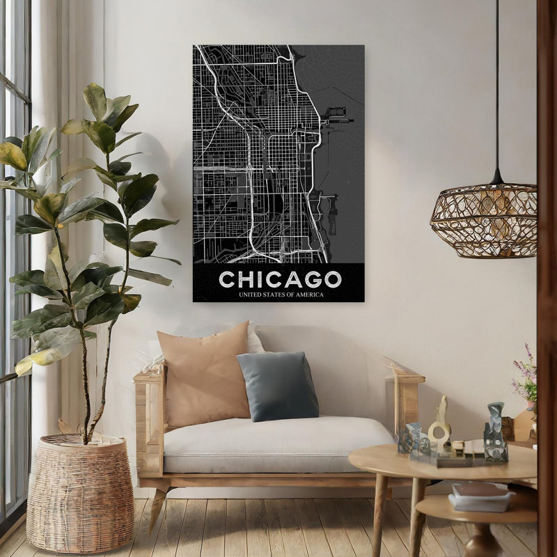 Chicago, art mural rétro, H 48 po x l 32 po