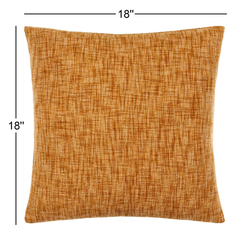 Danwood Solid Color, Abstract Cotton Throw Pillow, 18" x 18", Burnt Orange, Pillow Cover Only - No Insert