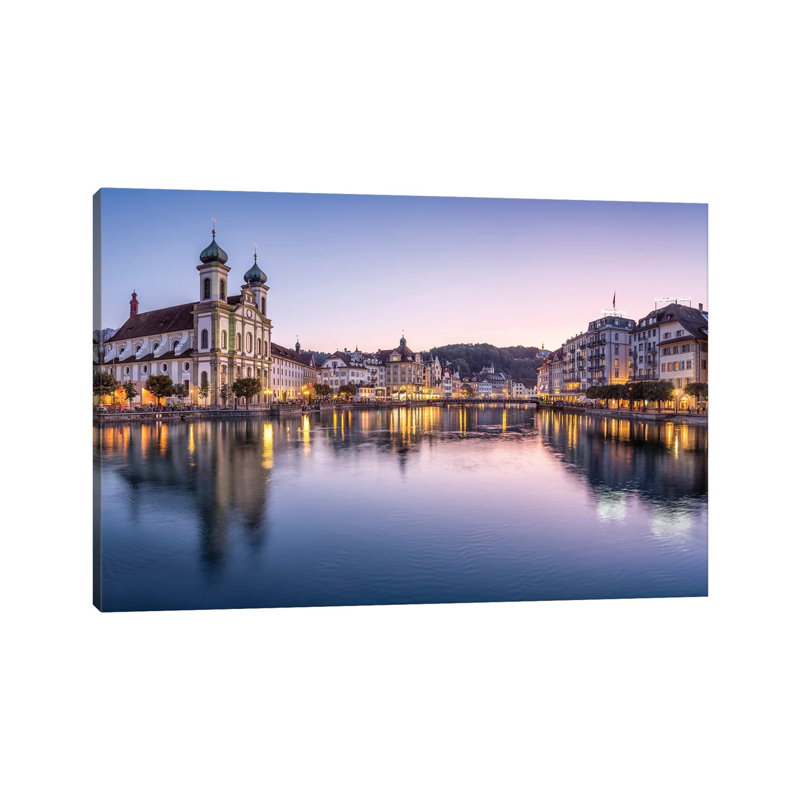 Jesuit Church In Lucerne by Jan Becke - Wrapped Canvas Print, 20.32cm H x 30.48cm W x 1.905cm D