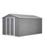 8 pi x 12 pi, gris, métal, rangement de jardin, porte verrouillable, cadre en aluminium, grande pièce, vélos, remise extérieure en métal sécurisée à deux portes, rangement pour les outils de pelouse, portes doubles rapides et sans tracas