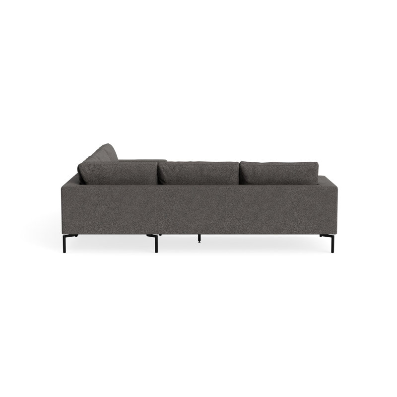 MTO - The New Standard L-Shaped Sectional - Small with Black Legs, Left, Kelso Charcoal