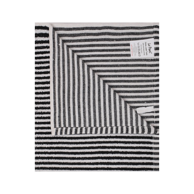 Cotton Stripe Jacquard Tea Towel Kitchen Towel, 4, Brown