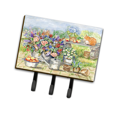 Metal Wall Organizer with Key Hooks