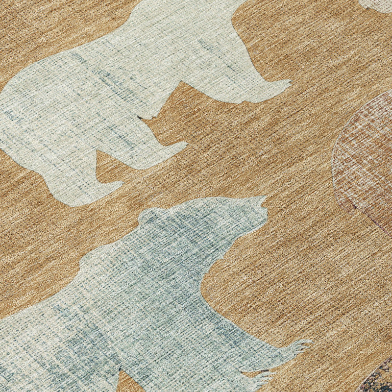 Machine Washable Indoor/Outdoor Chantille ACN2338 Lodge Rug, Round 8'