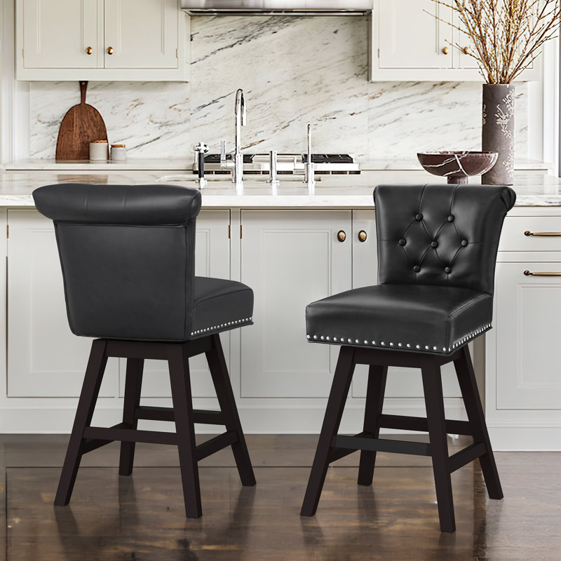 Aralis Swivel 26" Counter Stool, Black