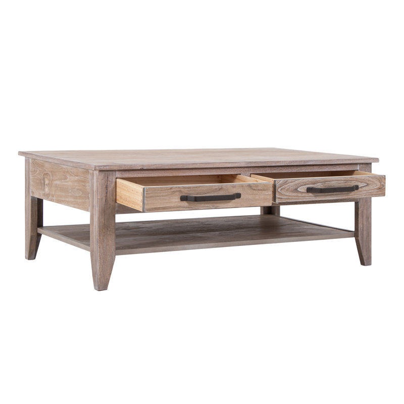 Table basse 4 tiroirs, 1 tablette