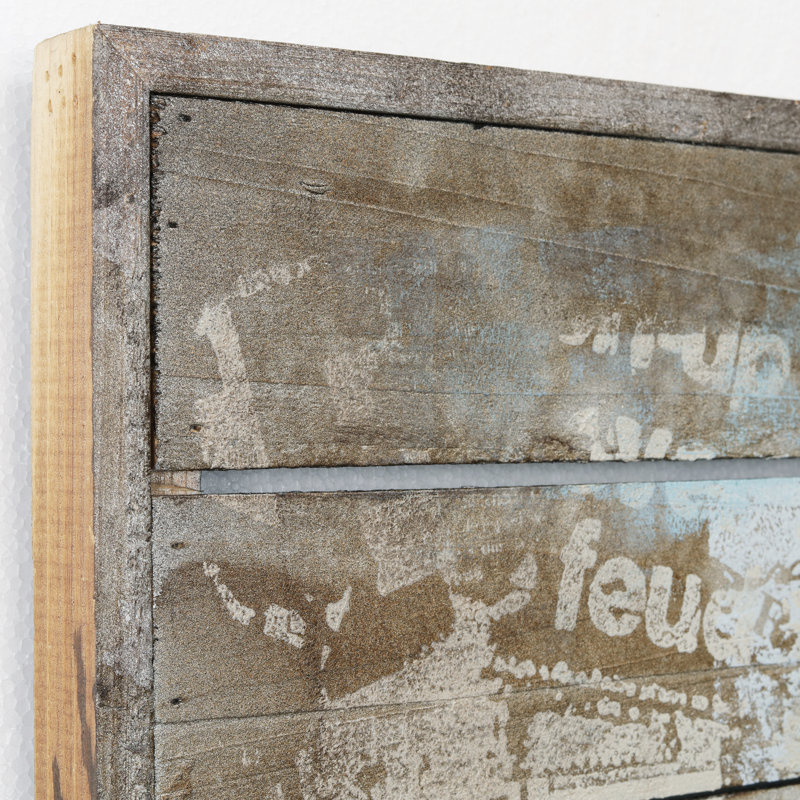 'Model Airplane' Metal on Solid Wood