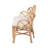 Bali & Pari Eliava Natural Rattan Accent Bench With Removable Cushion – Coastal Boho Style Loveseat With Scalloped Fan Back Design