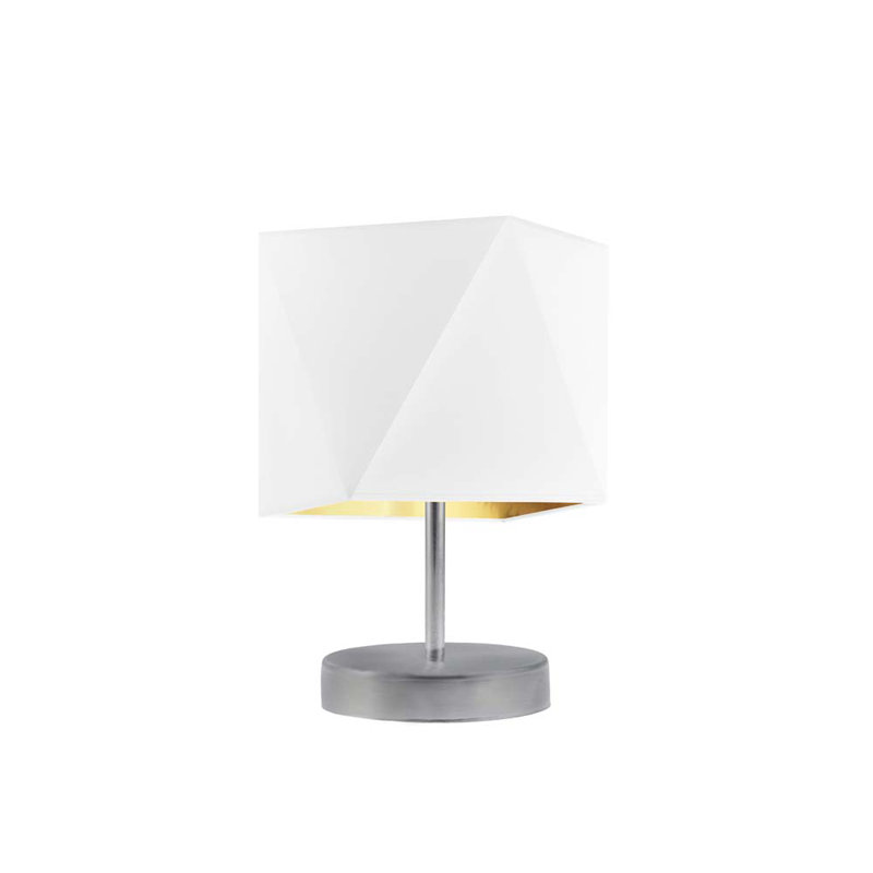 Capressa Metal Desk Lamp, White, Brushed Steel
