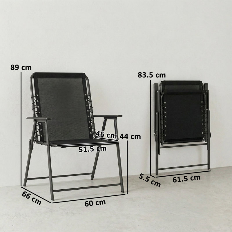 Folding Chair, 2, Black