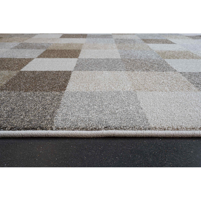 Carmer Chequered Area Rug, Rectangle 80 x 150cm