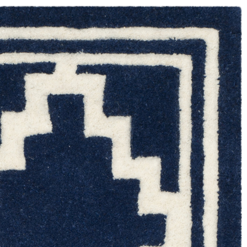 Geometric Wool Hand Woven Area Rug, Rectangle 152 x 244 cm