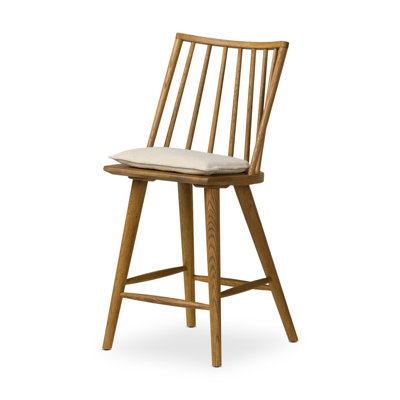 Lewis Windsor Stool With Cushion-Sandy Oak-Counter