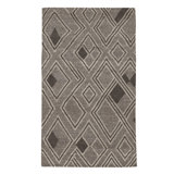 Hand Knotted Linen Geometric Area Rug in Natural And Gray