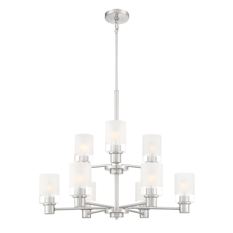 Charvic Light Sputnik Cylinder Chandelier, Brushed Nickel, 9 Lights